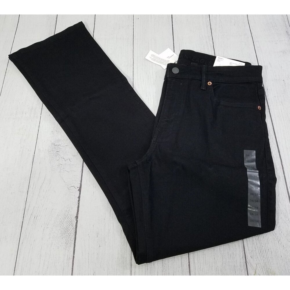 American Eagle Airflex Slim Bootcut Jeans Mens Size 34x35 (Tag 34x34) Black